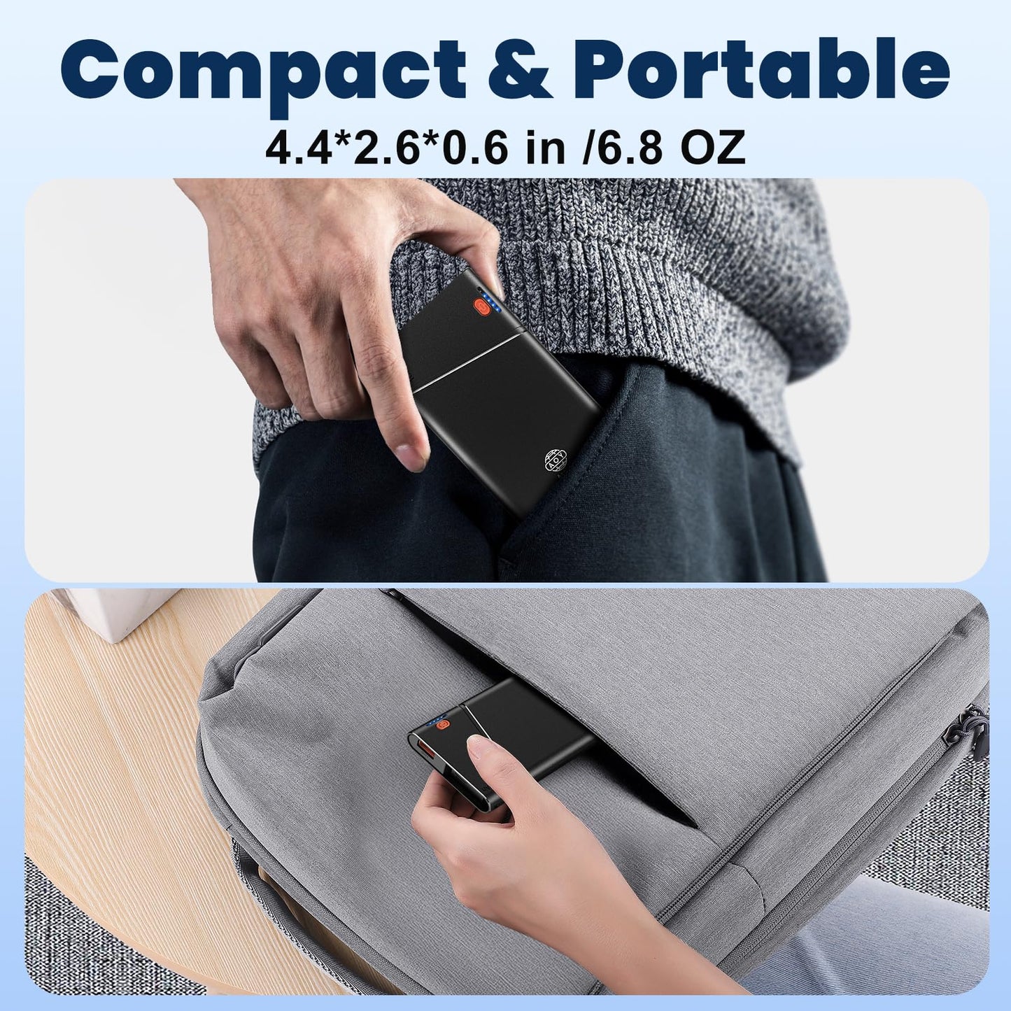 10000mAh Fast Charging Power Bank with USB C