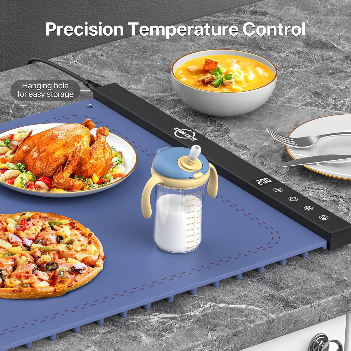 Electric Warming Tray with 3 Temperature Settings