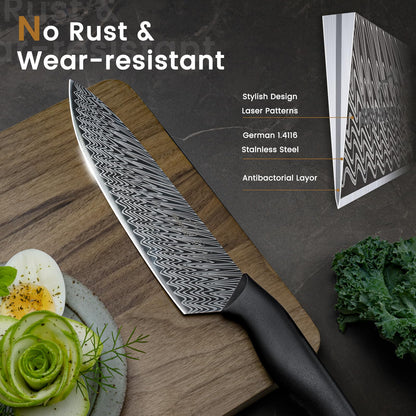 15-Piece Knife Set with Built-in Sharpener Block