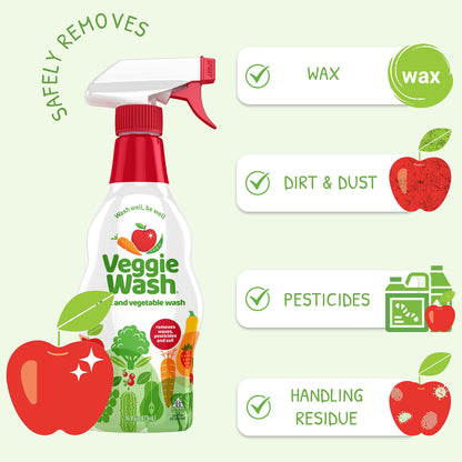 Veggie Wash Fruit and Vegetable Wash, Produce Wash and Cleaner, 16-Fluid Ounce, Pack of 3