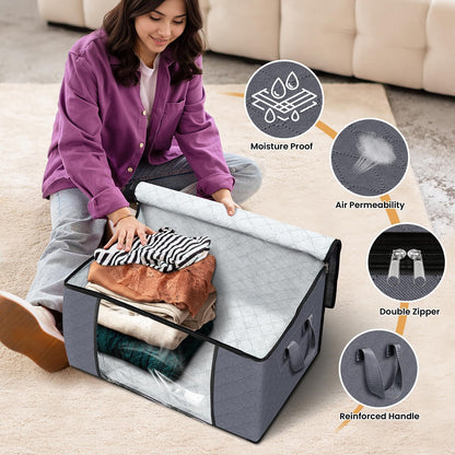 6 Pack Foldable Fabric Storage Bags for Organizing