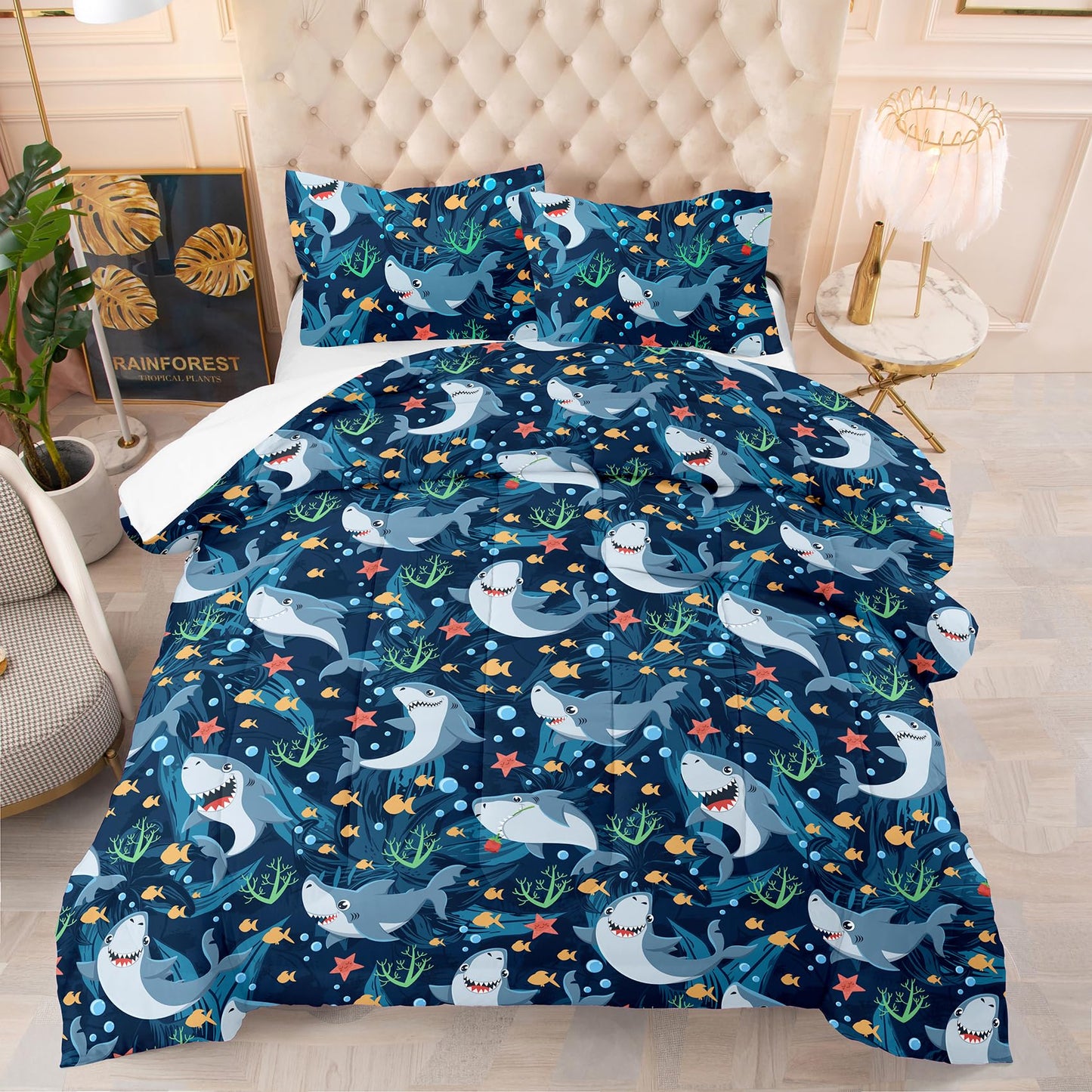 Shark Bedding Set for Boys Twin Size