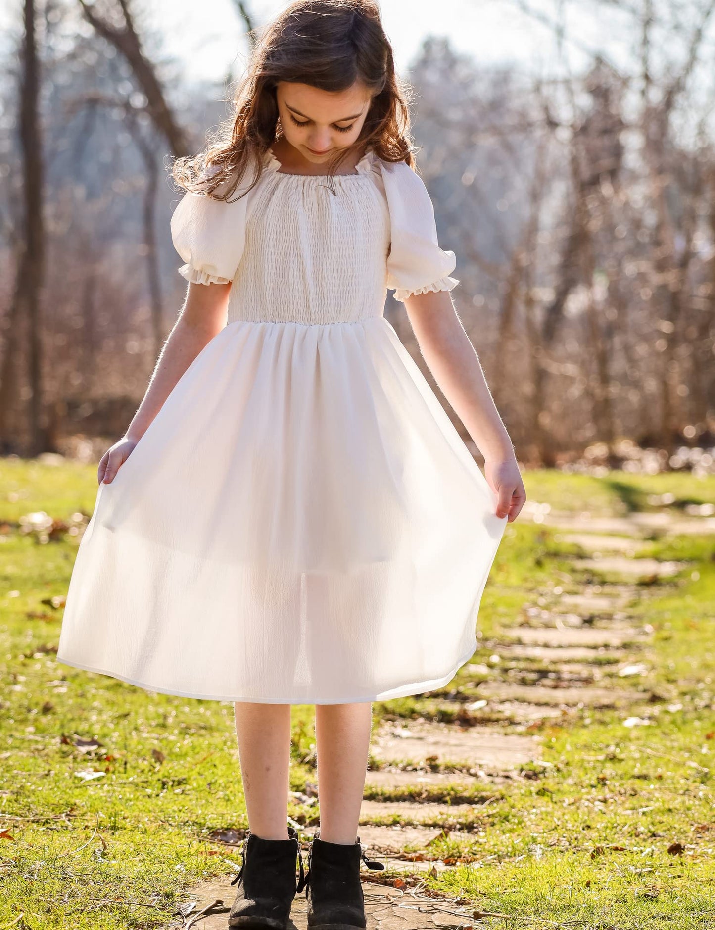Arshiner Girl's Sleeveless Stretchy Crop Top A-Line Swing Party Dress Solid White for 4-5 Years
