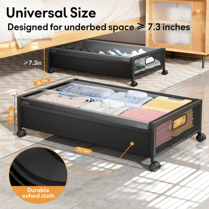 Under Bed Storage Containers with Wheels - 1 Pack