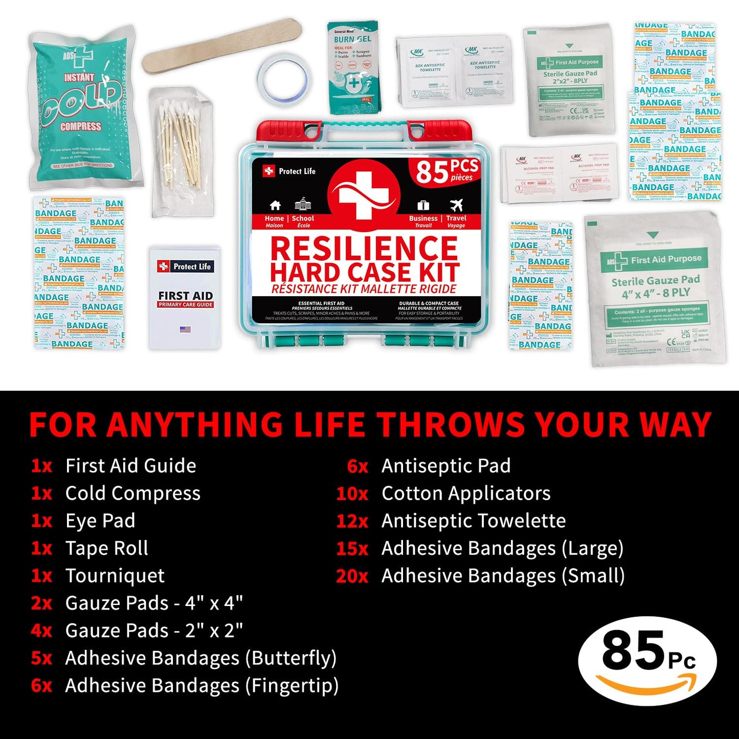 Protect Life Emergency First Aid Kit - 85 Pieces