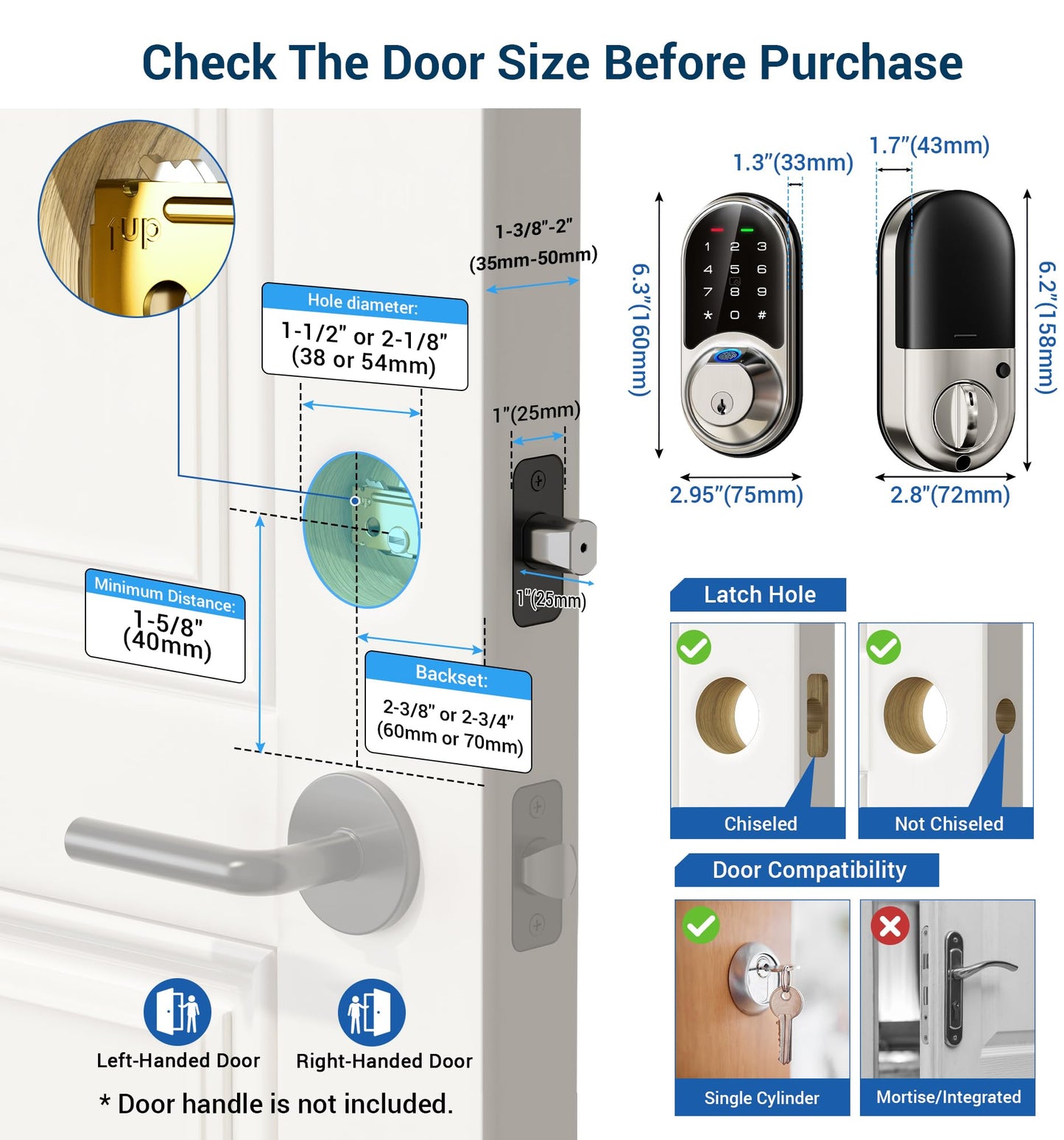 Smart Lock Veise Fingerprint Keyless Entry Deadbolt
