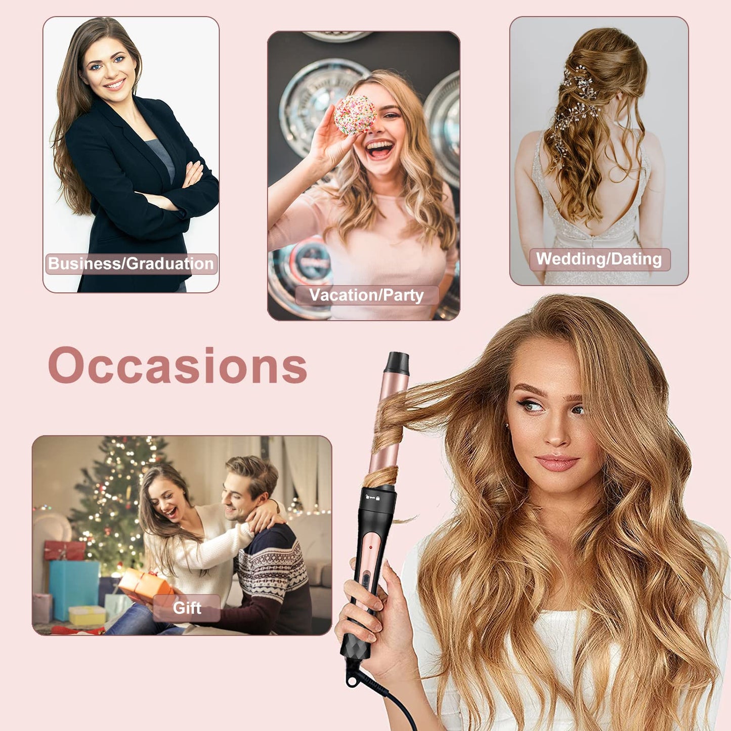 5-in-1 Curling Wand Set with Heat Protective Glove