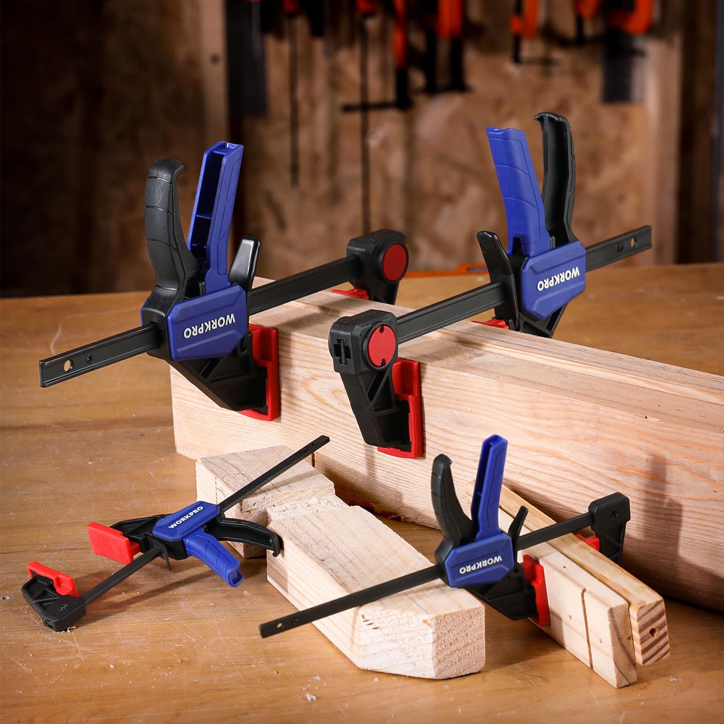 10-Pack WORKPRO Wood Clamps Set for Woodworking