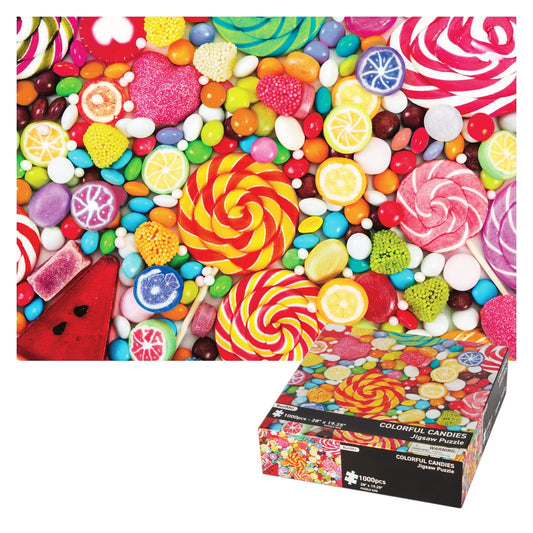 BunMo 1000 Piece Puzzle for Adults - Cascading Candies. Puzzles for Adults 1000 Piece - 1000 Piece Puzzles Have Unique Pieces That Fit Together Perfectly. 1000 Piece Puzzles for Adults.