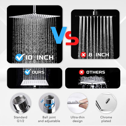 10" Rainfall Shower Head with Handheld Combo