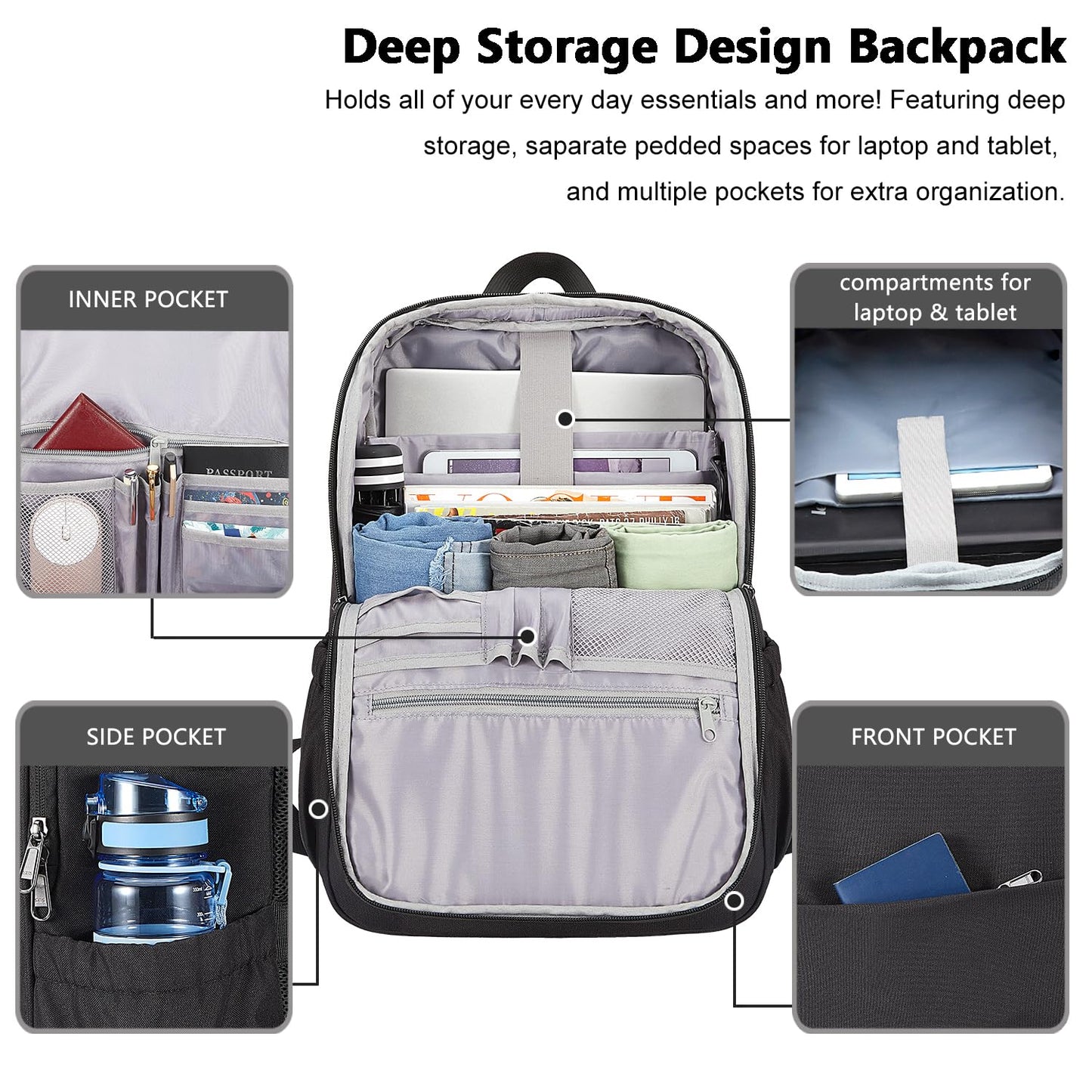 MAXTOP Laptop Backpack with USB Charging Port