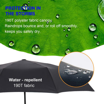 NIKIOYE Umbrella Compact Travel Umbrellas Strong Durable Windproof 50+ UV Blocking Umbrella for Sun Rain Portable Umbrella, Auto Open/Close, Perfect Car Umbrella, Golf Umbrella