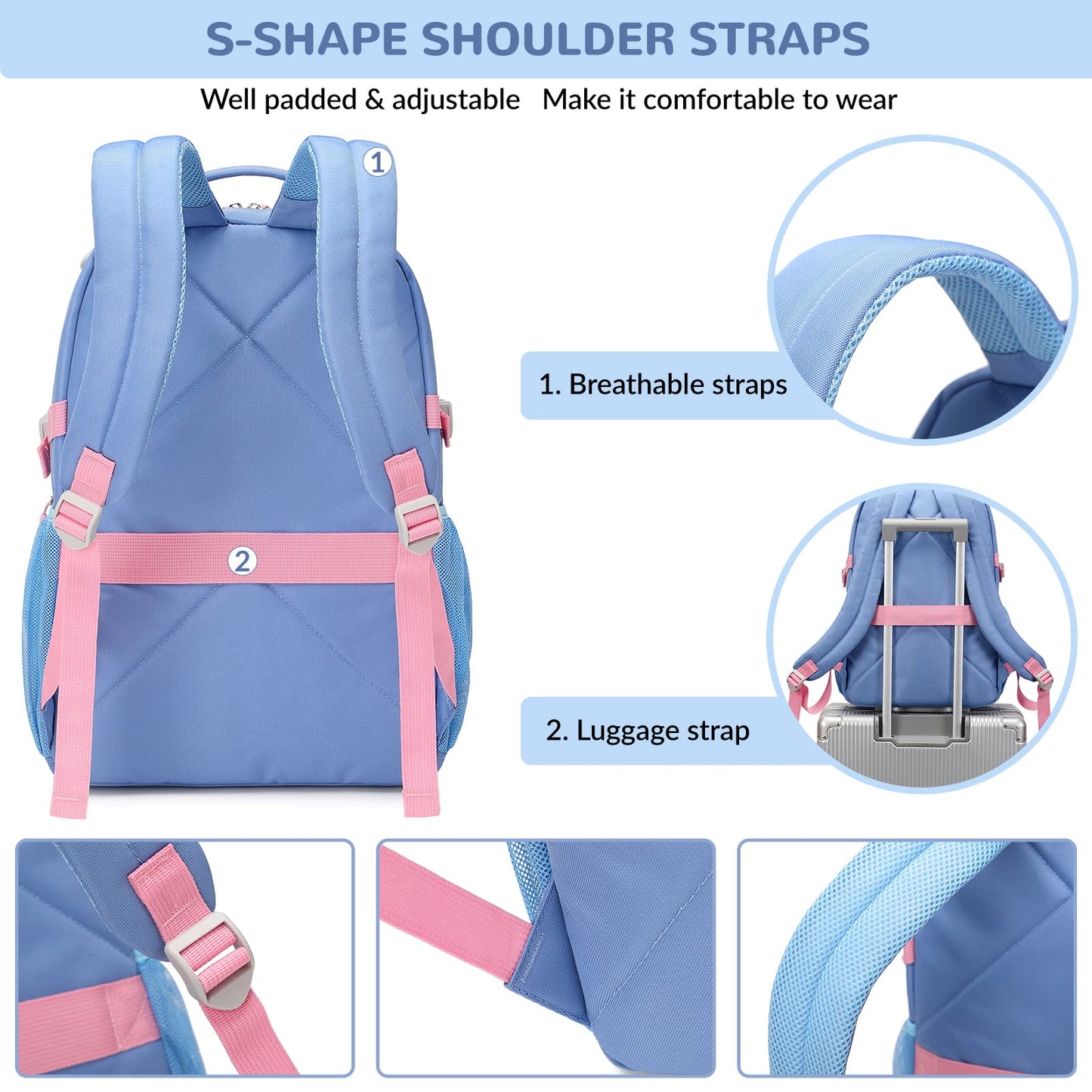 Water Resistant Backpack for Students, 15.6" Laptop