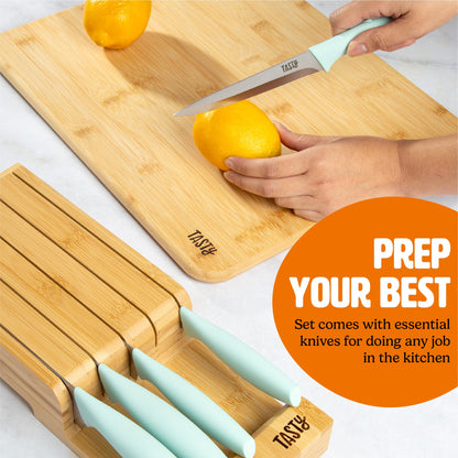 6-Piece Kitchen Knife Set with Organizer