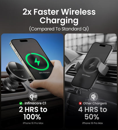15W MagSafe Wireless Car Charger by InfinaCore