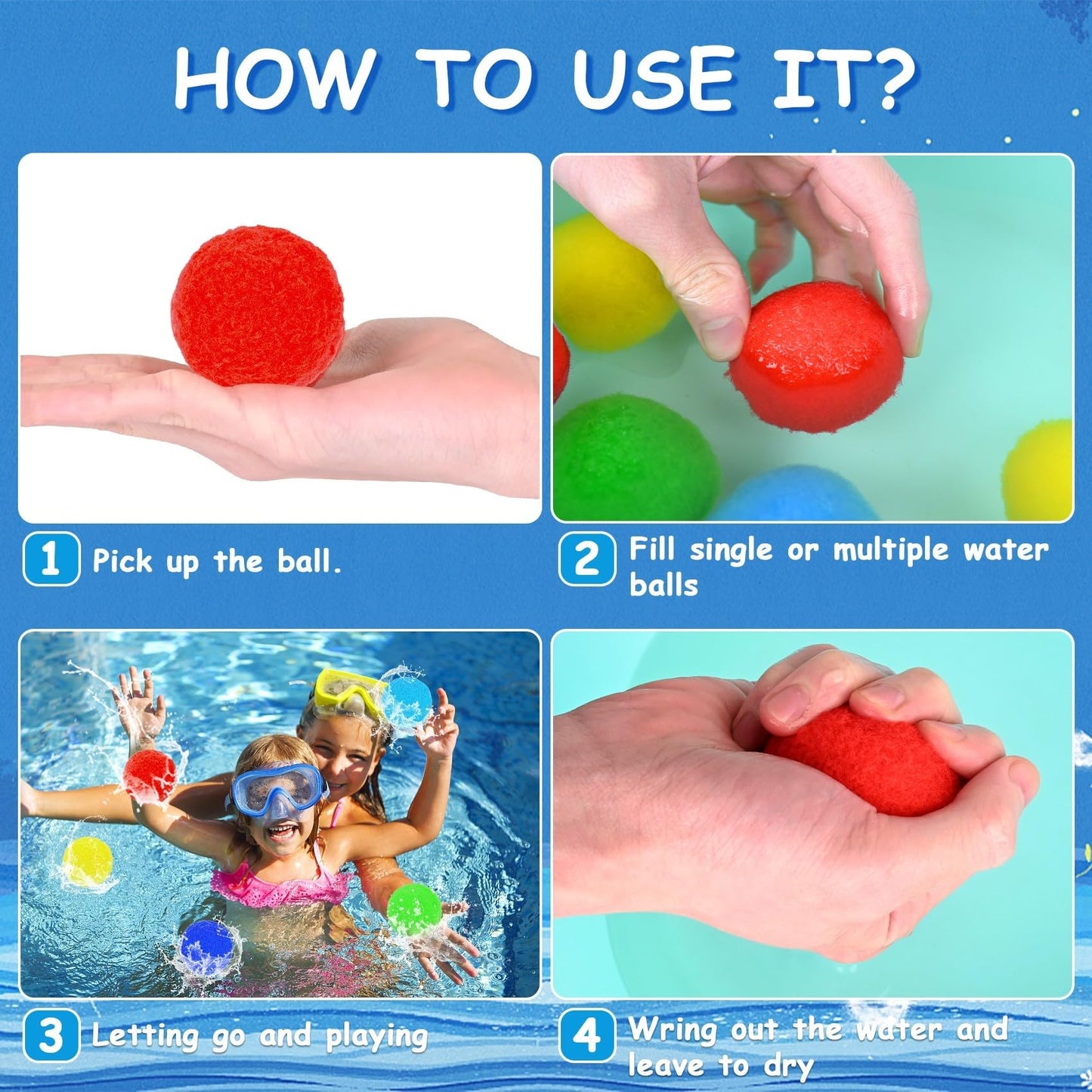 Reusable Water Balloons for Kids - 100 Pack