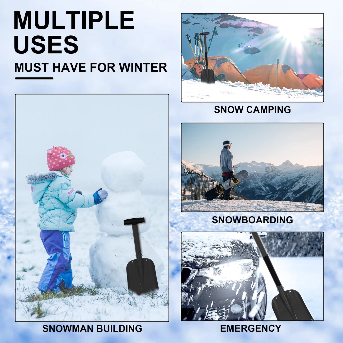 CARTMAN 32.5" Folding Snow Shovel for Emergencies