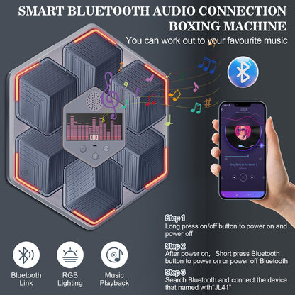 Wall-Mounted Boxing Machine with Gloves & Bluetooth