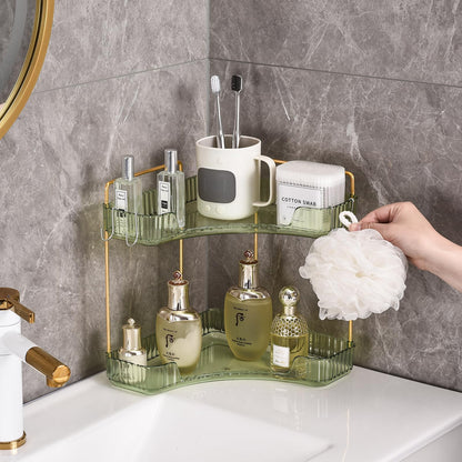 2 Tier Bathroom Counter Organizer with Hooks