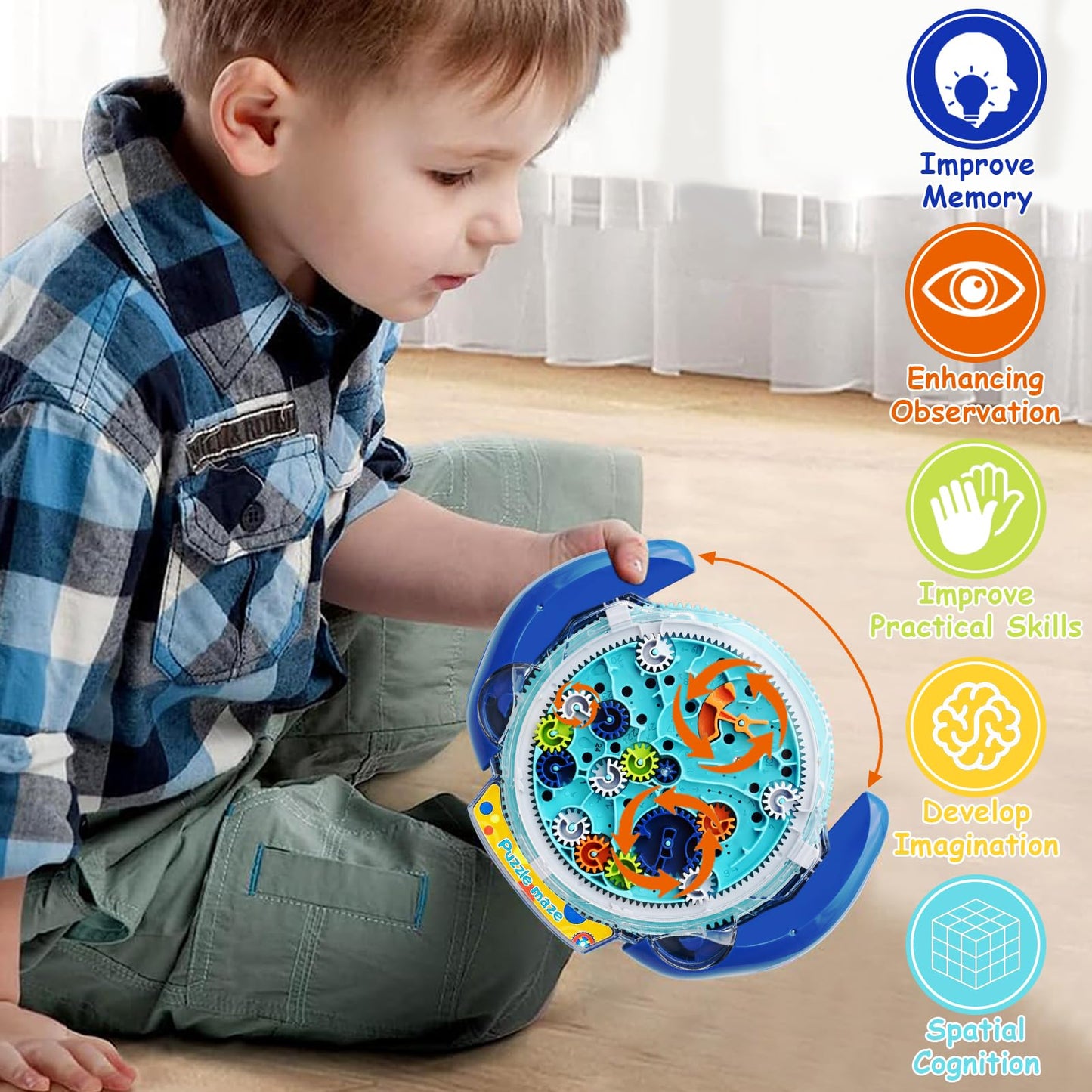 3D Maze Puzzle for Kids 3-5, Maze Puzzle Games for Kids Ages 4-8 Brain Teasers Game for Kids Educational Toys Fine Motor Skills Toys Memory Maze Ball Puzzle Toy Gifts for Kids Boy Girls