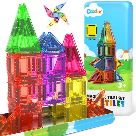 Magnetic Building Tiles for Kids Ages 4-8