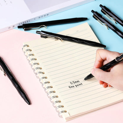 UPDATE: DEAD❗RIANCY Gel Pens 12 Pcs Smooth Writing Pens No Bleed & Smear, Black Ink Cute Pens Fine Point (0.5mm) Retractable Aesthetic Ball Point Pens Black Ink Medium Point Journaling Pens School Office Supplies