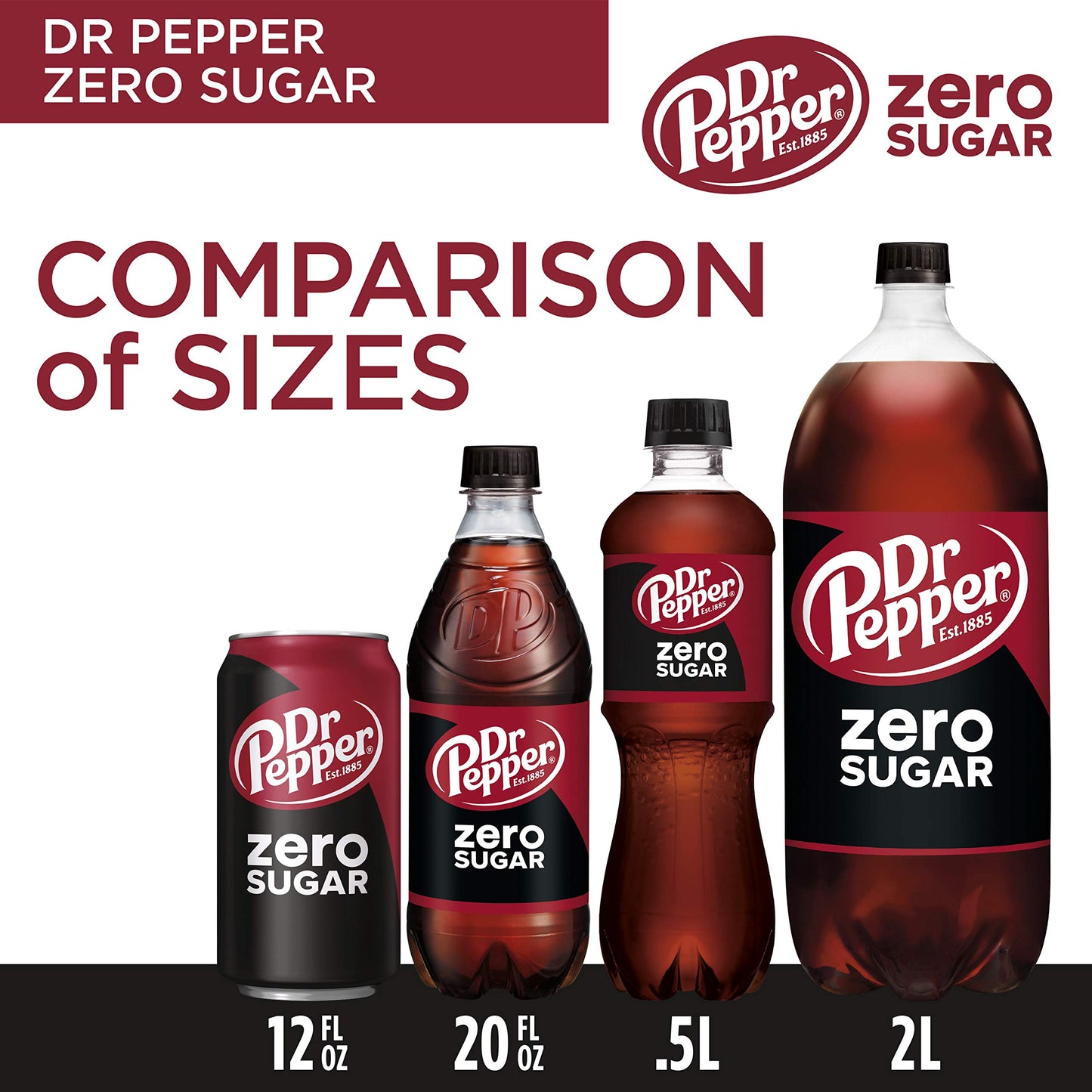 Dr Pepper Zero Sugar 12oz, 12-Pack