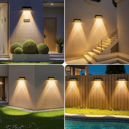 LETMY Solar Fence Lights - 4 Pack Waterproof LED
