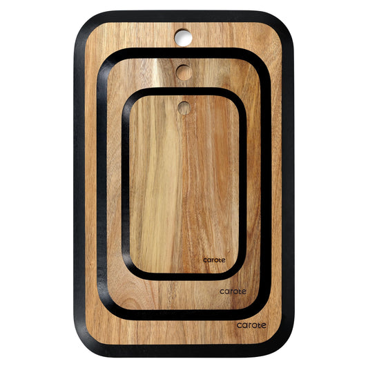 3pcs Acacia Wood Cutting Boards Set for Kitchen
