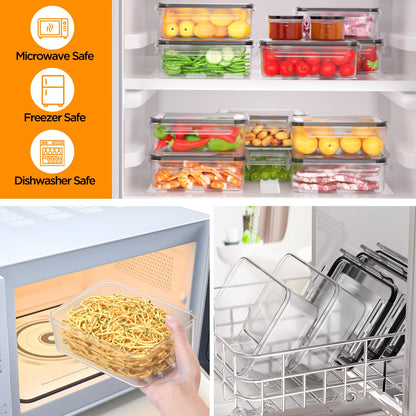 HOMETALL 26 Pcs Food Storage Containers with Lids Airtight(13 Containers & 13 Lids), Plastic Meal Prep Containers Reusable for Kitchen Organization, BPA-Free, Leak Proof with Labels & Marker Pen