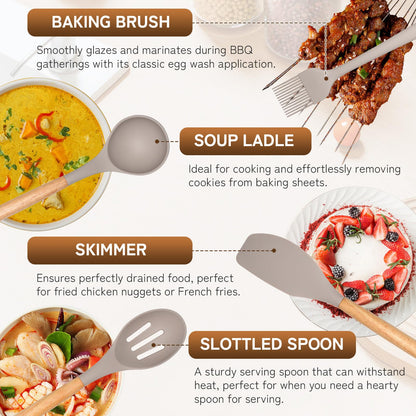 43 Piece Silicone Kitchen Utensils Set