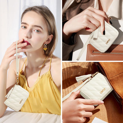 CLUCI RFID Blocking Leather Wallet with Wristlet