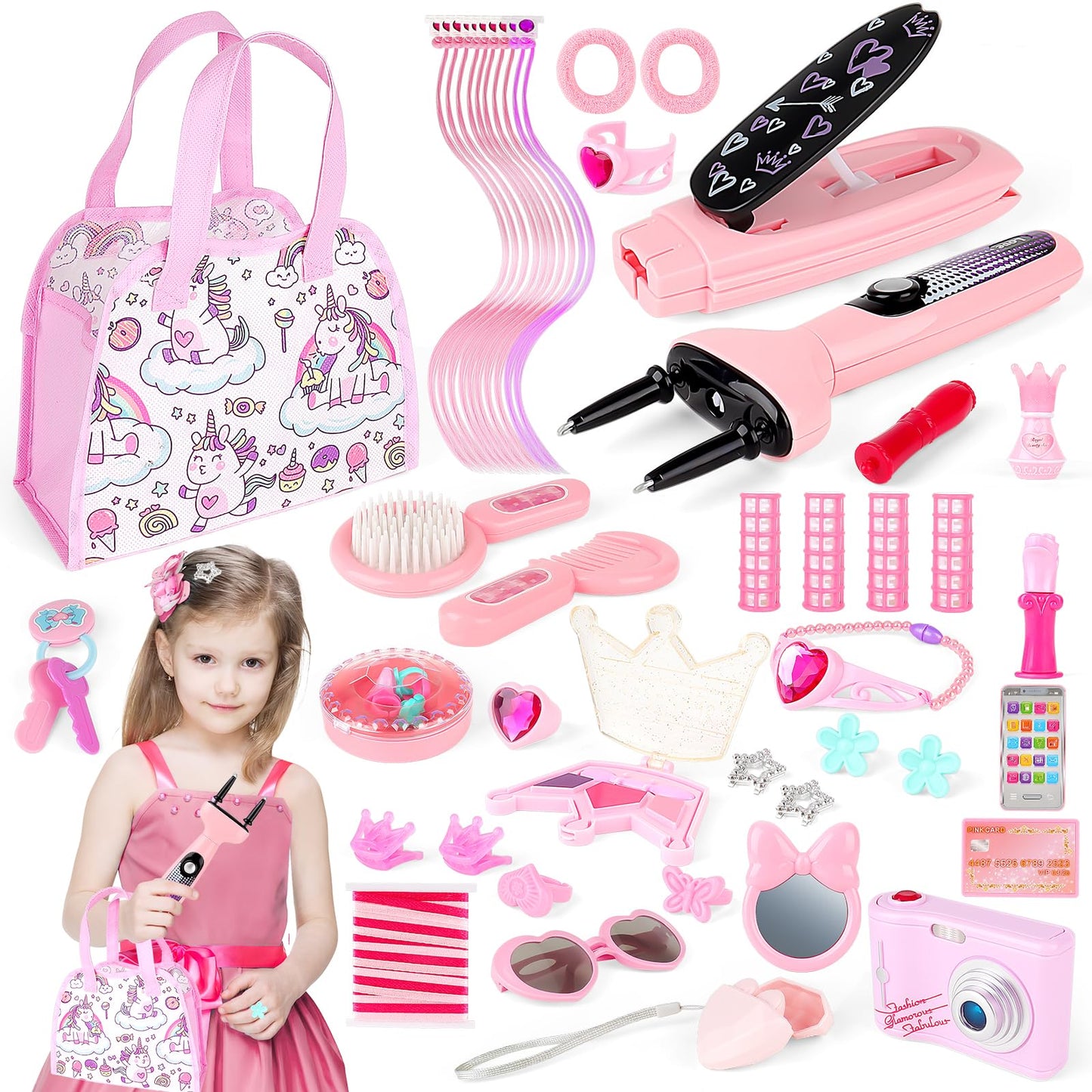 34PCS Kids Beauty Salon Toy Kit