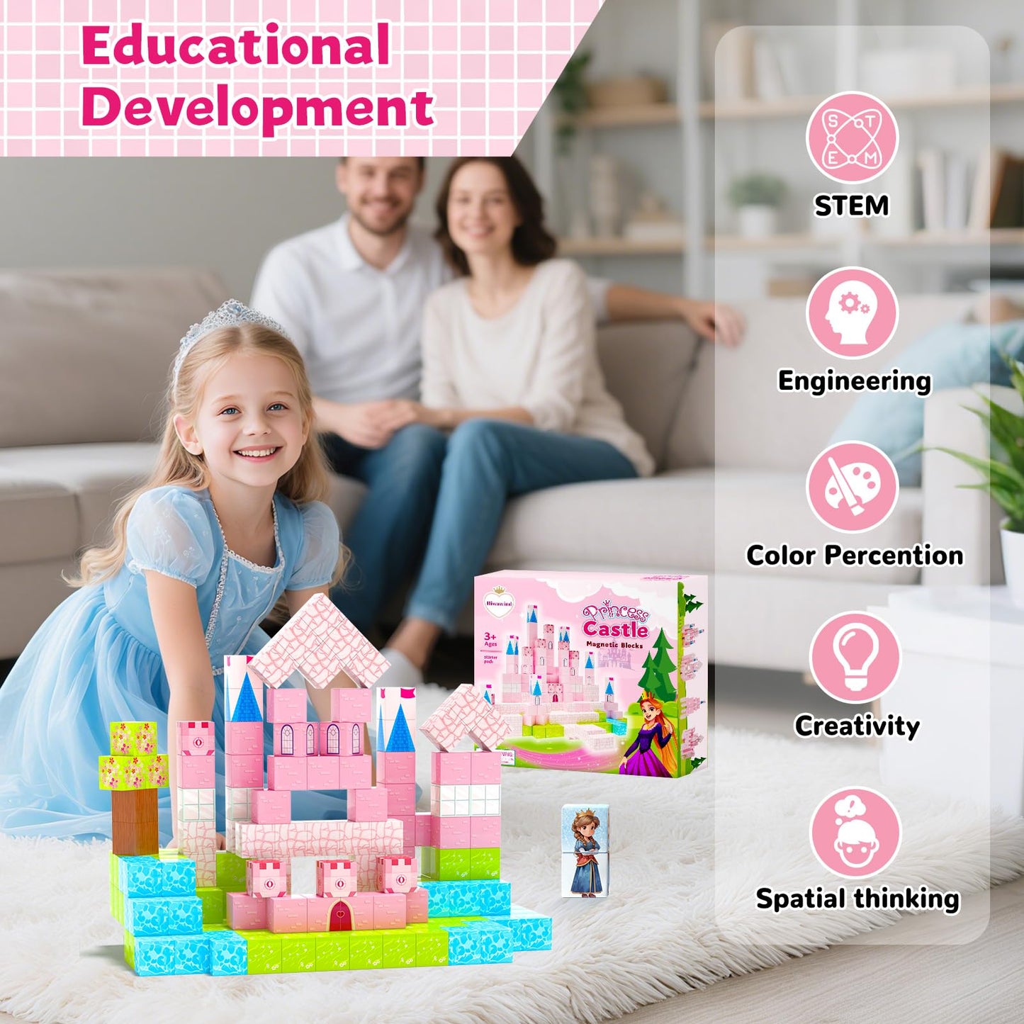 64 Pcs Magnetic Building Blocks Set for Kids