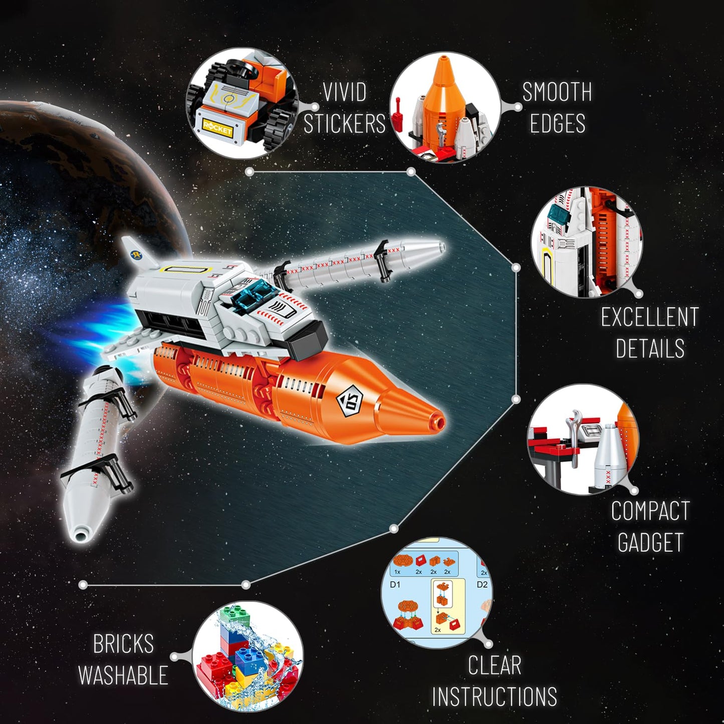 12 in 1 Aerospace Toys with Rocket Launcher