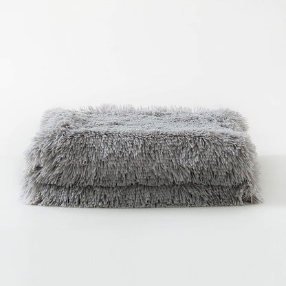 Reafort Oversized Faux Fur Throw Blanket, Grey