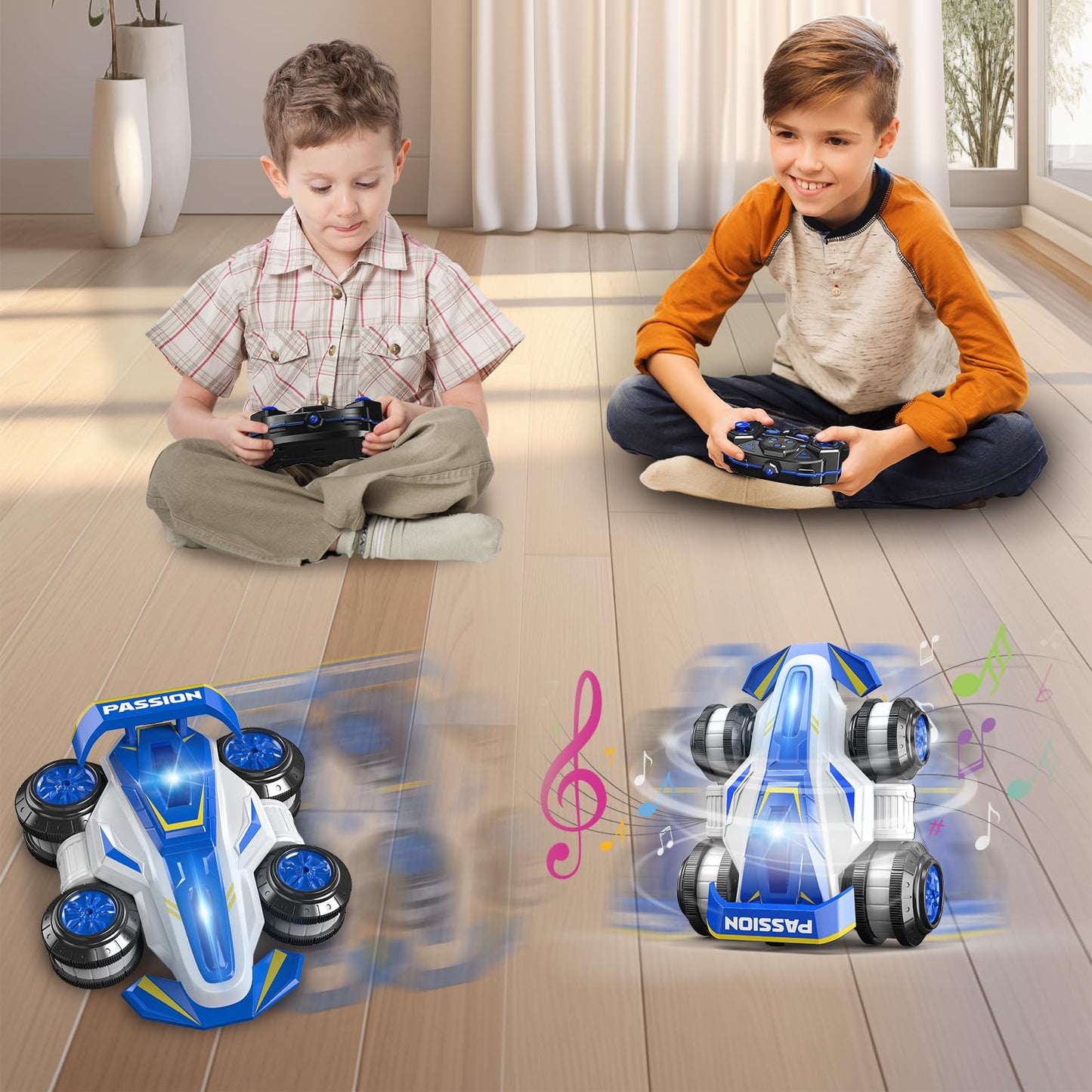 LOOZIX Upgraded Remote Control Car 360° Spins RC Car 2- in-1 Anti-Gravity RC Racer Wheelie Drift Stunt Car with Lights&Music Birthday Gifts Toys for 6 7 8 9 10 11 12 Year Old Boys
