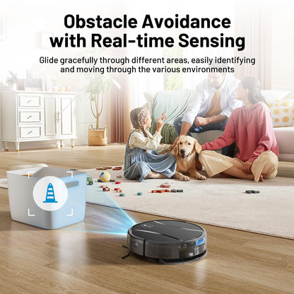 Tipdiy Robot Vacuum and Mop Combo,4200Pa Powerful Robotic Vacuum Cleaner with Self-Charging, Home Automatic Robot Aspiradora for Hardwood Floor, Low Carpet, Pet Hair, App&Voice&Remote Control