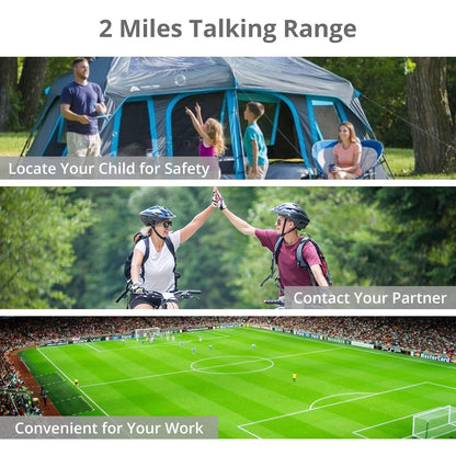 Proster Rechargeable Walkie Talkies 1 Pair, 16 Channel Long Range Two Way Radios with USB Charger Earpiece Mic, Handheld Walky Talky Transceiver 2 Pack