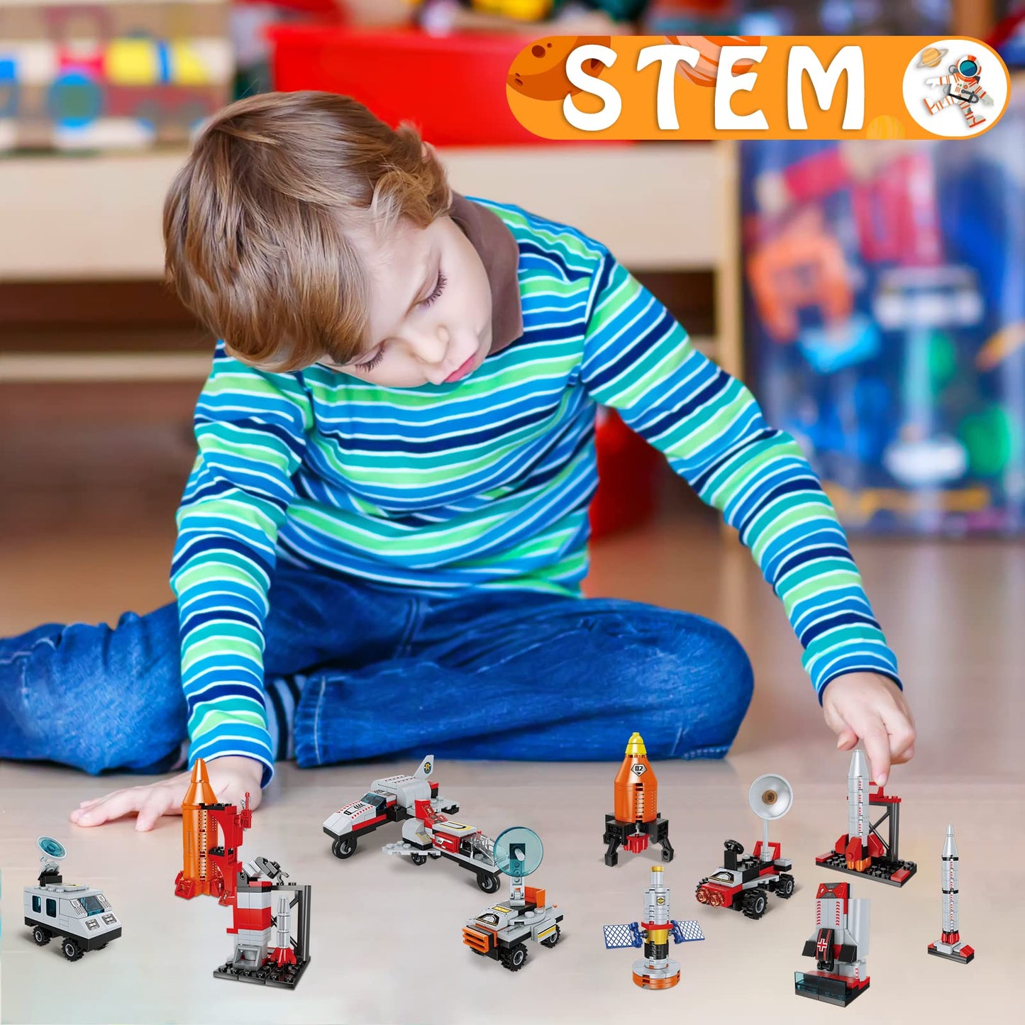12 in 1 Aerospace Toys with Rocket Launcher