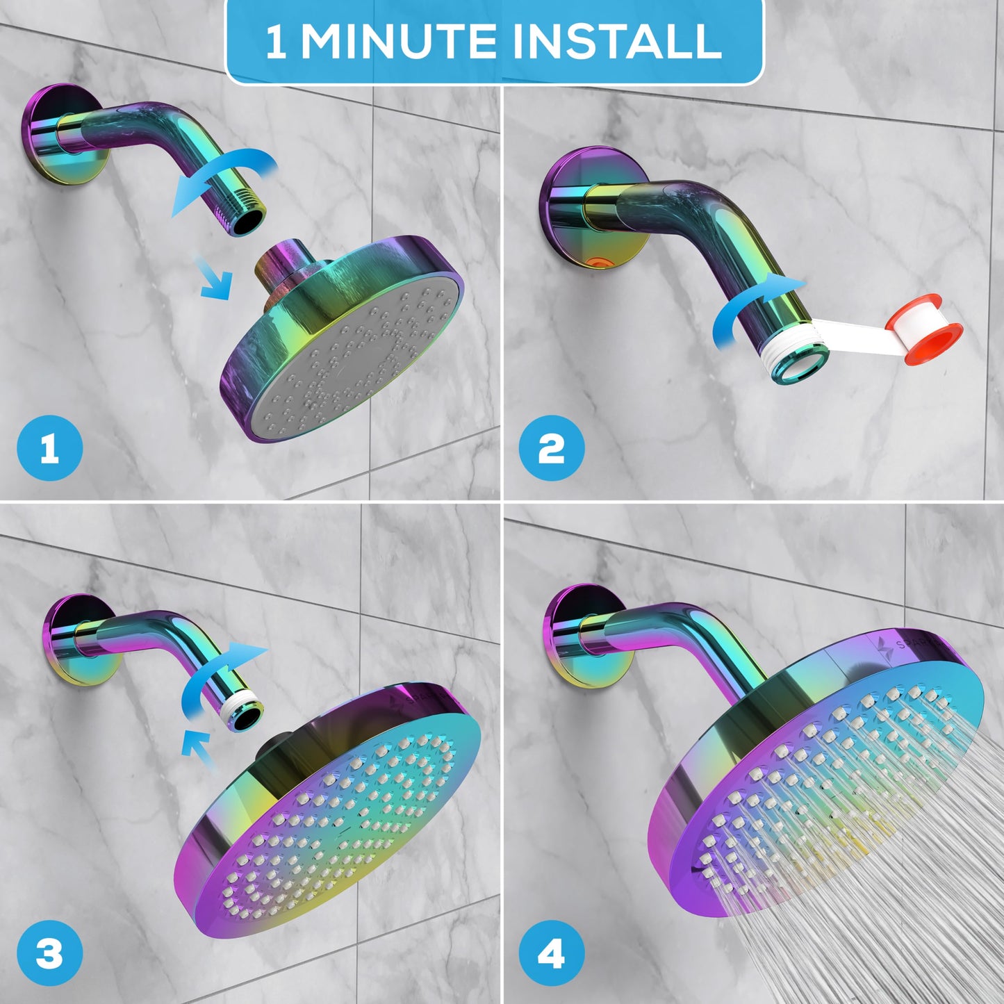 High Pressure Rain Shower Head by SparkPod