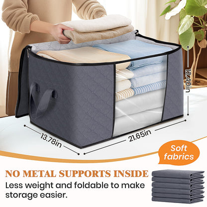 6 Pack Foldable Fabric Storage Bags for Organizing