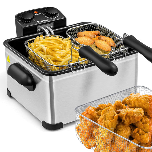 5.3Qt COSTWAY Electric Deep Fryer with Timer