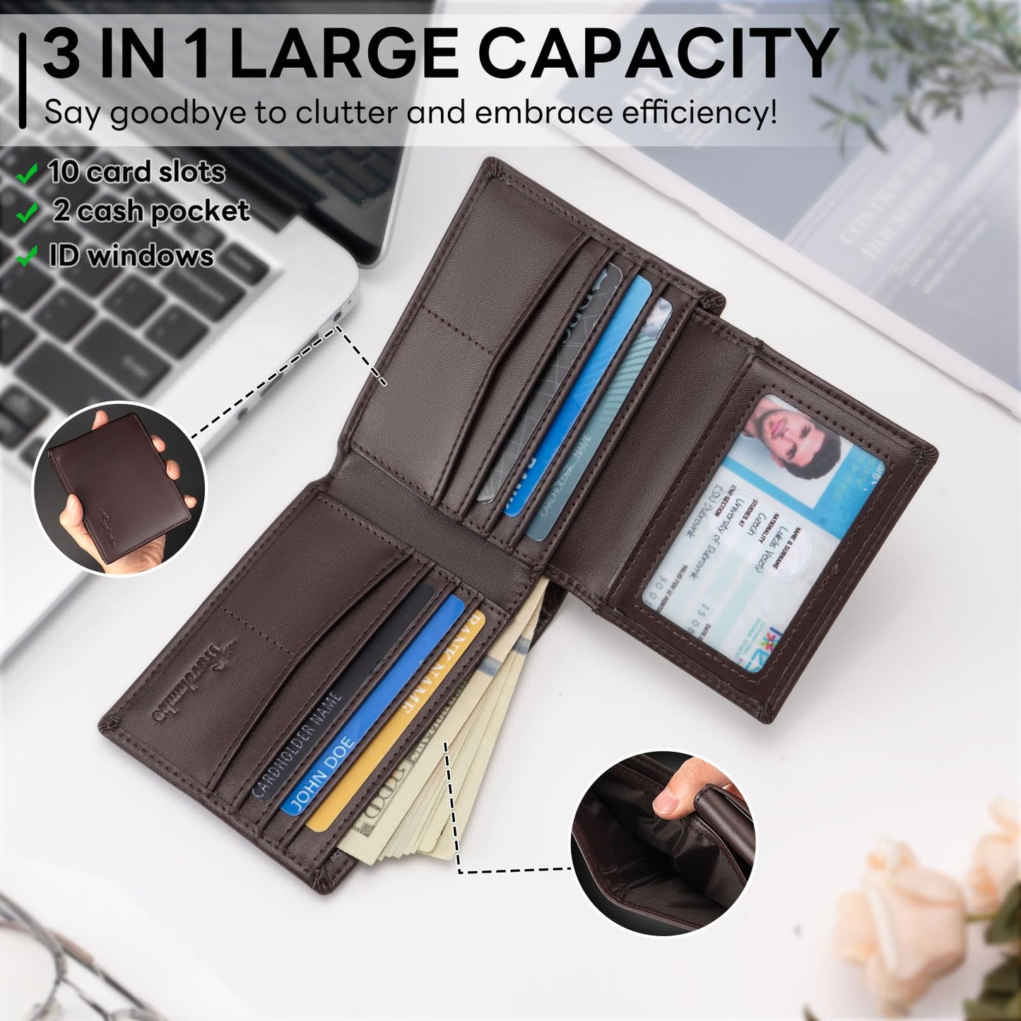 Slim RFID Bifold Wallet for Men - Travelambo