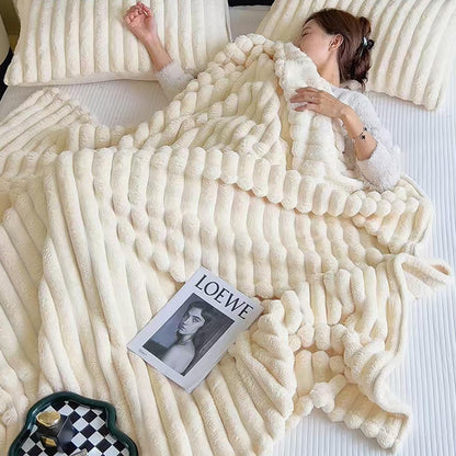 Fuzzy Throw Blanket for Couch Sofa Bed