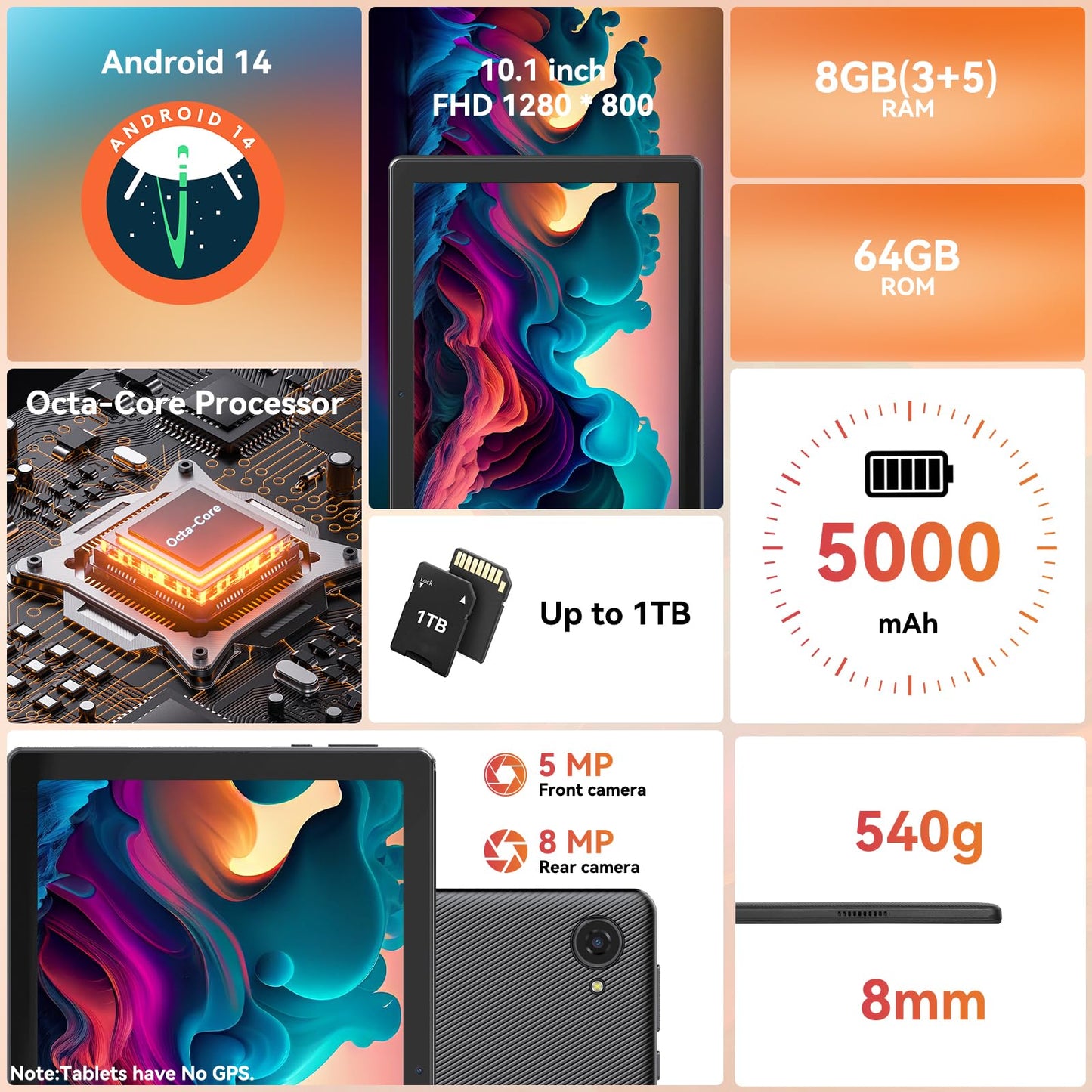 10.1" Android Tablet with Octa-core Processor