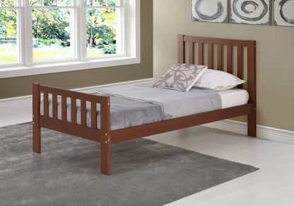 Alaterre Furniture Aurora Twin Wood Bed, Chestnut Platform