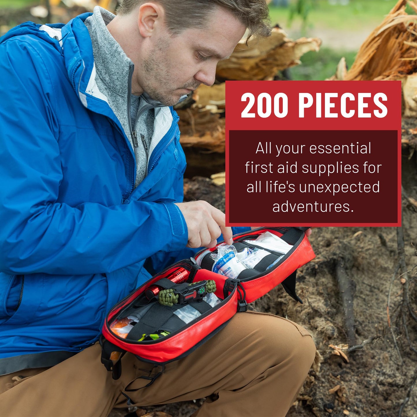 Surviveware 200-Piece Waterproof First Aid Kit