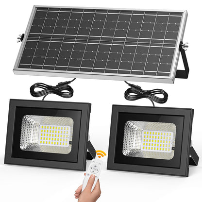 Solar Flood Lights with Remote - 2 Pack