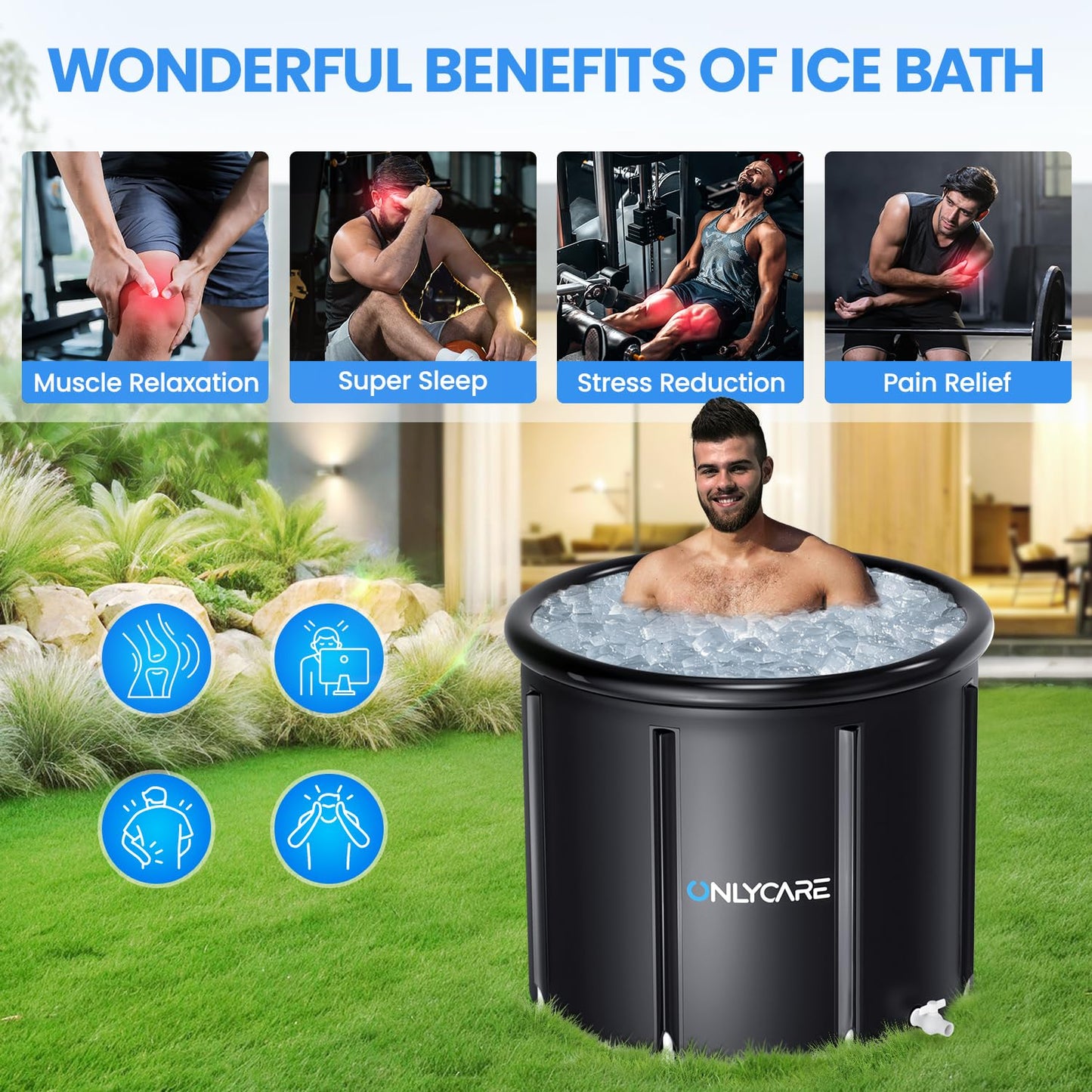 ONLYCARE 85 Gal Cold Plunge Ice Bath Tub